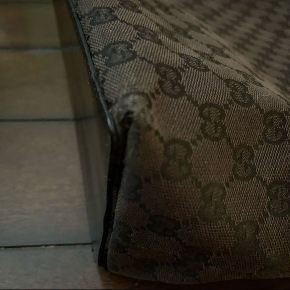 Gucci LARGE Dark Brown Monogram Canvas Tote Bag AUTHENTIC - Picture 14 of 16